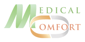 メディカルコンフォートのロゴマーク。緑でMEDICAL、オレンジでCOMFORT